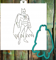 резак пластиковый для печенья бэтмен супергерои + трафарет фото